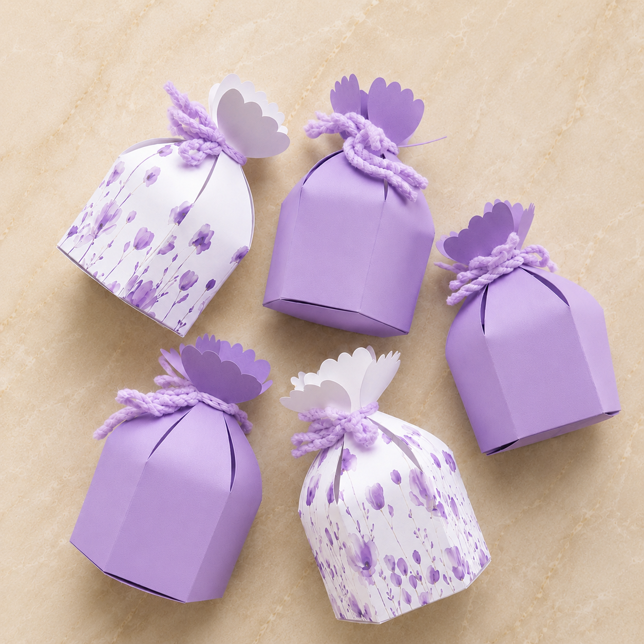 FLOWER TOP FAVOR BOXES SET OF 20