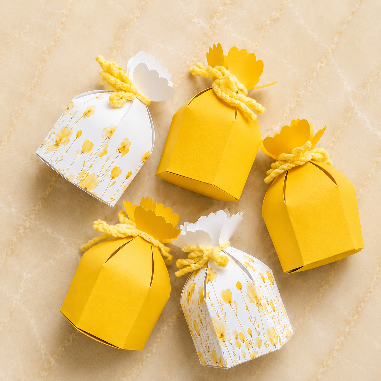 FLOWER TOP FAVOR BOXES SET OF 20